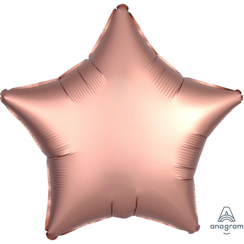 "Satin Luxe Rose Copper" Foil Balloon Star, S15, 43cm