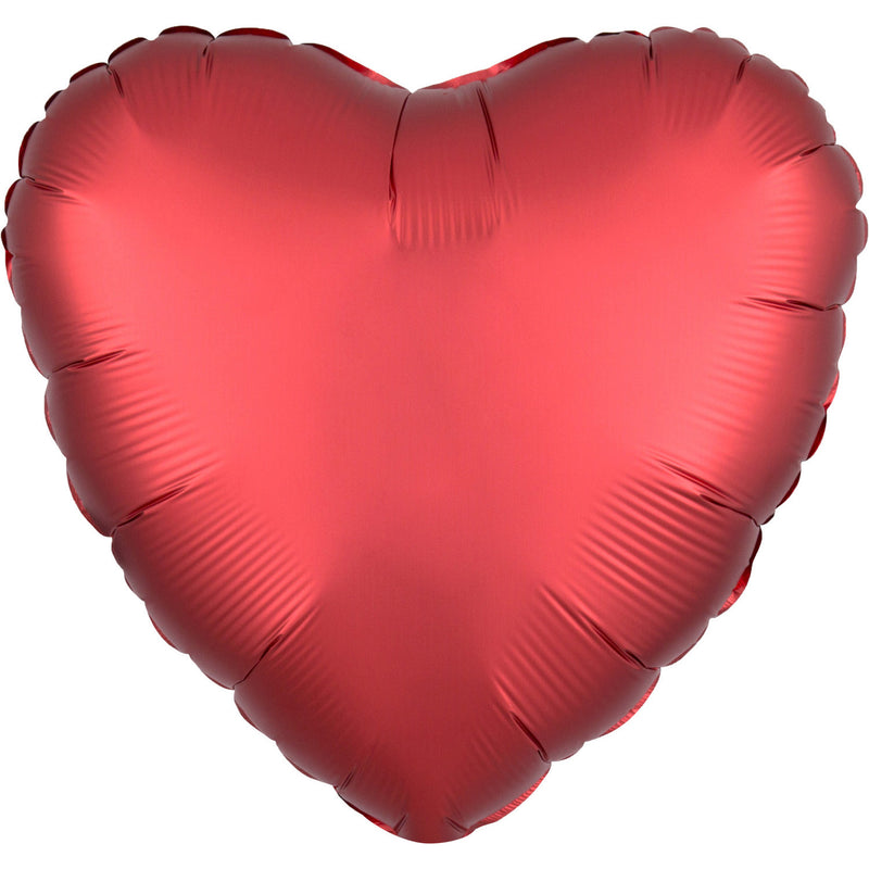 "Satin Sangria Heart" Foil Balloon Heart, S15, 43cm