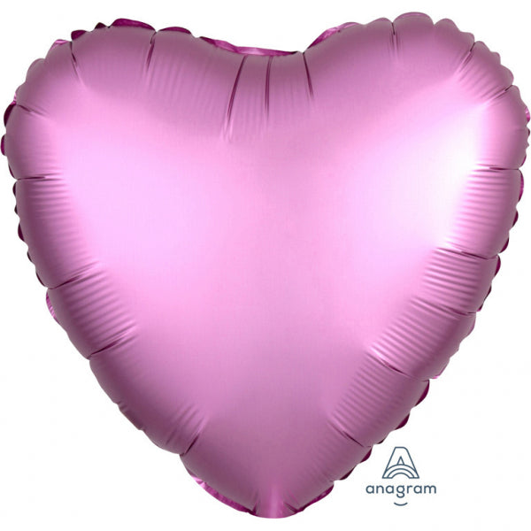 "Satin Luxe Flamingo" Foil Balloon Heart, S15, packed, 43cm