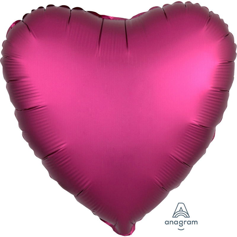 "Satin Luxe Pomegranate" Foil Balloon Heart, S15, 43cm